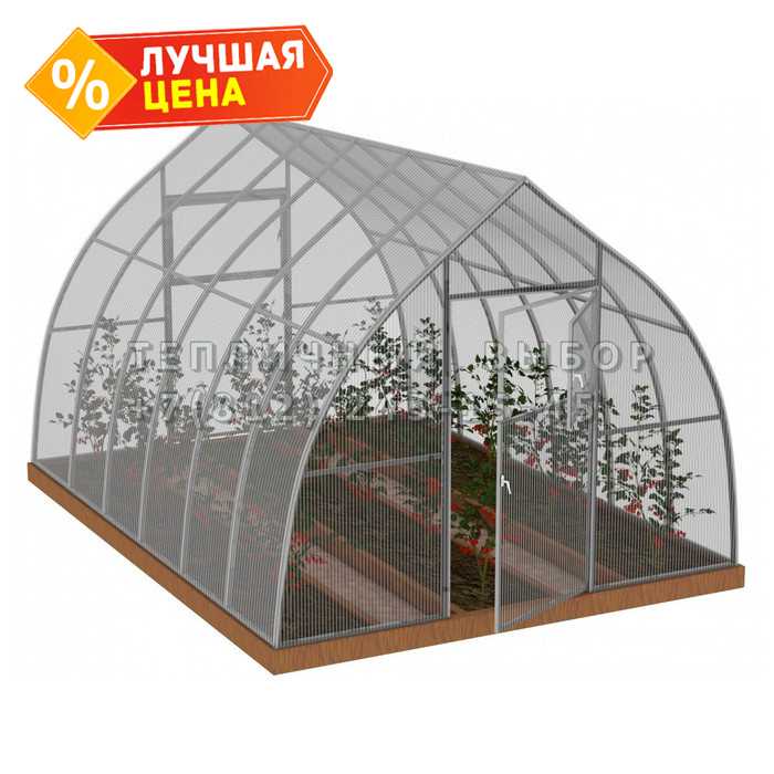 Теплица из поликарбоната Усиленная Капелька 3х4 h=2.3 м профиль 25х25 мм 