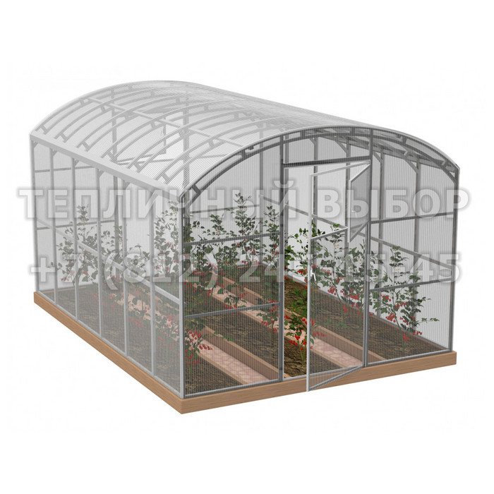 Теплица из поликарбоната Усиленная Прямостенная 3х4 h=2.1 м профиль 20х40 мм