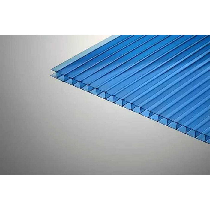 Сотовый поликарбонат 8 мм ПОЛИГАЛЬ ПРАКТИЧНЫЙ синий 2100х12000 мм